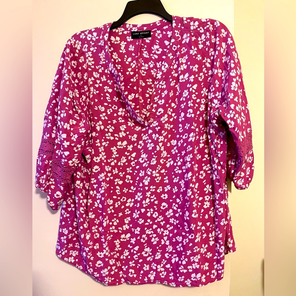 Lane Bryant  beautiful deep mauve top
